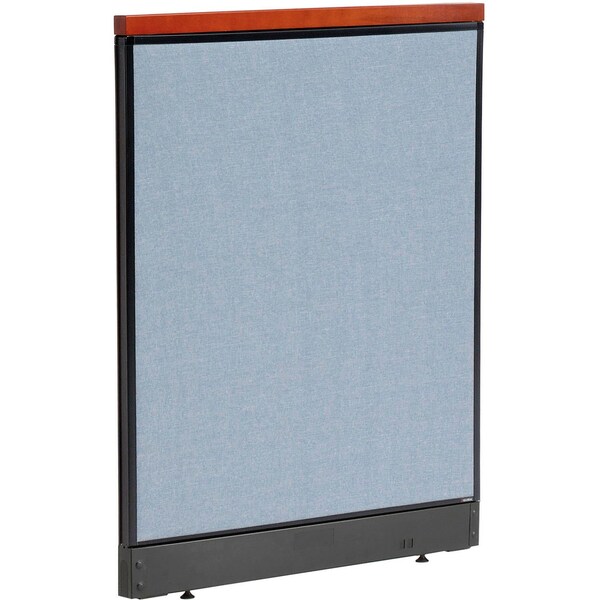 Interion By Global Industrial Interion Deluxe Non-Electric Office Partition Panel with Raceway, 36-1/4inW x 47-1/2inH, Blue 277546NBL - main